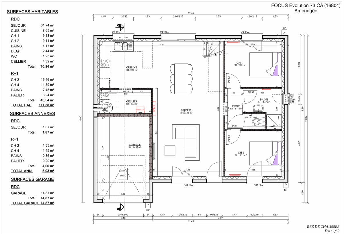 Plan Rez-de-chaussée Écureuil Evo