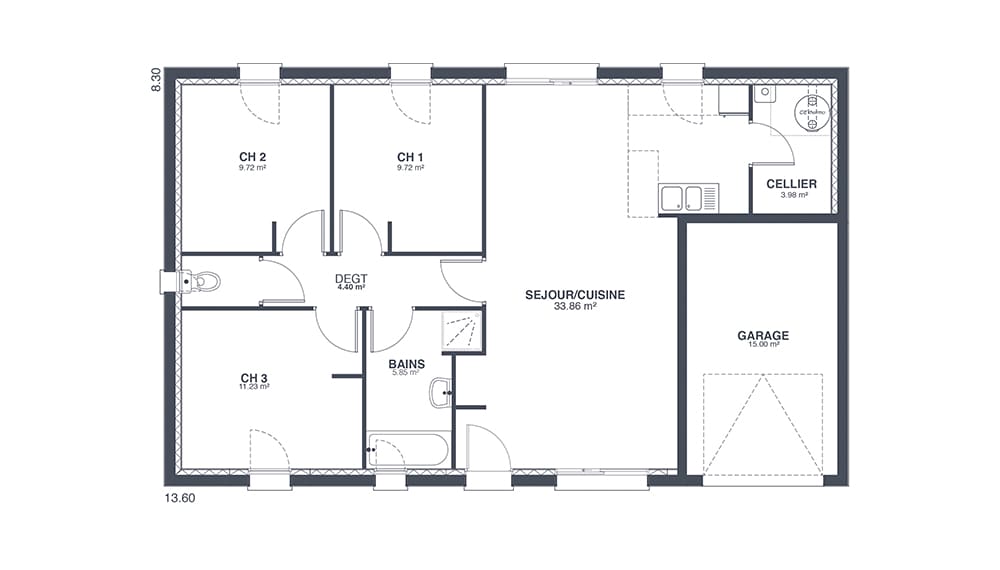 Plan Rez-de-chaussée Écureuil Cosy